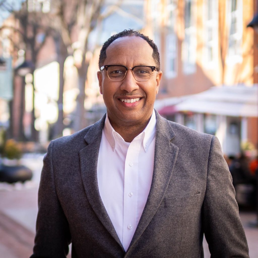 Charlottesville Deputy City Manager Sam Roman on the Downtown Mall.
